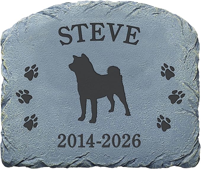 Let's Make Memories Personalized Dog Memorial Stone - Pet Memorial Resin Garden Stone - Sympathy for Loss of Pet - Choose from 60+ Dog Breeds