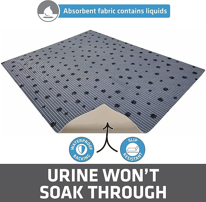 Drymate Cat Litter Box Mat, Litter Trapping Mat, Waterproof, Urine-Proof, Absorbent, Machine Washable, Soft on Paws, Contains Mess, Protects Floors, Kitten Supplies, Dark Grey, 28x36 XL, 12-Pack