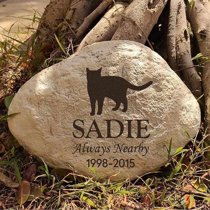 Personalized Cat Memorial Stone - Custom Grave Marker, Headstone, Plague, Loss Gift