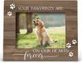 FONDCANYON Your Pawprints are Forever in Our Heart Pet Memory Picture Photo Frame,Pet Dog Cat Memorial Picture Frames,Pet Loss Sympathy Gift,Passed Away Dog Memorial Gifts(5x7 Inch Photo)