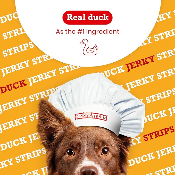 Beefeaters Duck Jerky Strips for Dogs, 8oz – Dog Treat. Oven-Baked, High Protein, Low Fat, No Corn, Soy, or Wheat, Ideal for Training (Pack of 2)