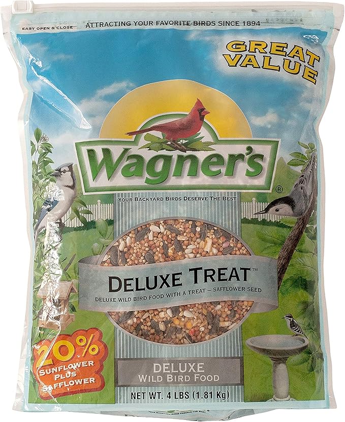 Wagner's 62034 Greatest Variety Blend Wild Bird Food, 6-Pound Bag & 62067 Deluxe Treat Blend Wild Bird Food, 4-Pound Bag