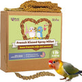 Birds LOVE 1lb French Kissed Spray Millet for Birds – Harvested in France & Packed in The USA – 100% Natural & Sun‑Dried Millet Spray for Parakeets, Cockatiels, Conures, Parrots & Budgies