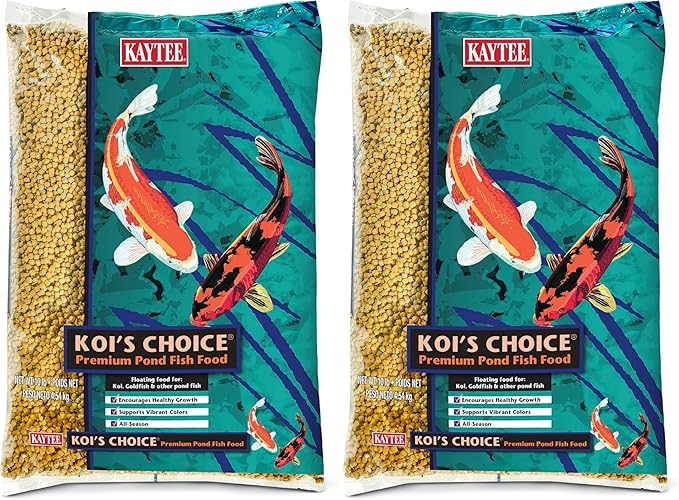 Kaytee Koi’s Choice Koi Floating Fish Food, for Koi, Goldfish and Pond Fish, 10 pounds (Pack of 2)
