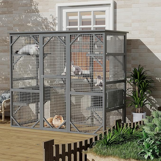 Catio Outdoor Window Cat Enclosure, Walk-in Cat Cage, Catio Outdoor Enclosure Extra Large