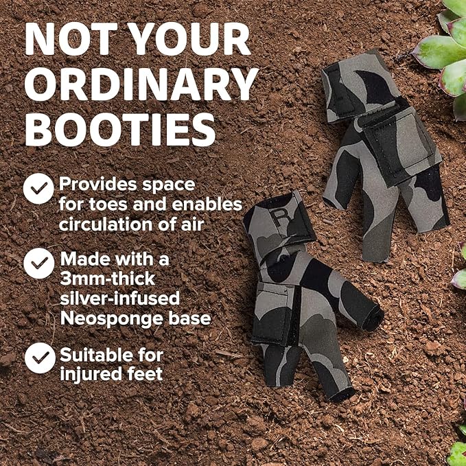 Chicken Shoes for Injured Feet – Protective Neoprene Footwear for Chicken, Open-Toe Design for Bumblefoot Relief, Made in USA (Chicken Shoes, Gray Camouflage, Medium Chickens)