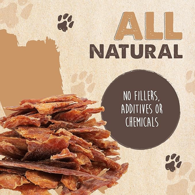 Mighty Paw Naturals Chicken Jerky Dog Treats | Chicken Jerky for Small, Medium and Large Breeds. All Natural Dog Treats. Natural Chews Treat for Large Pets, and Puppies. 14 oz (Pack of 2)