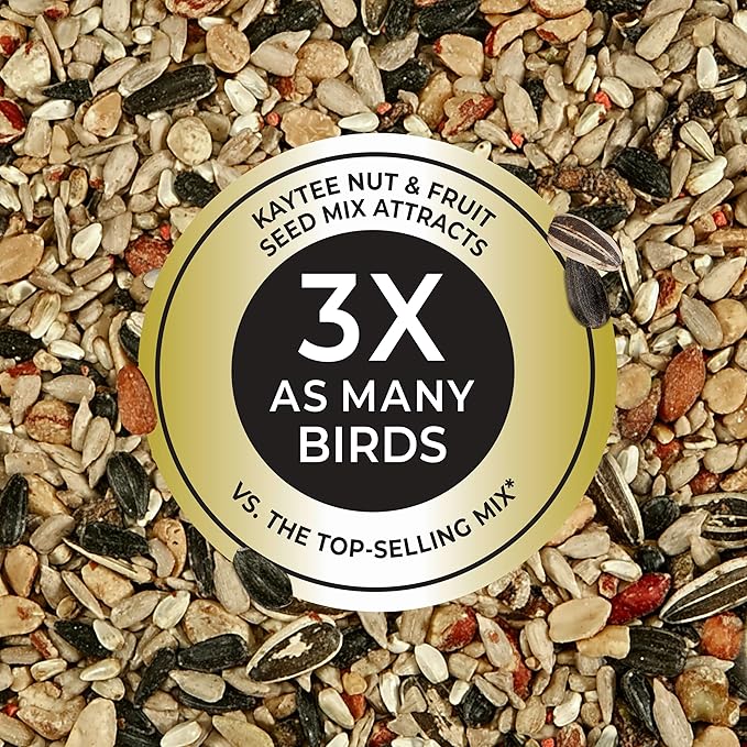 Kaytee Wild Bird Nut & Fruit Seed Cake for Cardinals, Nuthatches, Juncos, Woodpeckers, Grosbeaks and More Songbirds, 1.85 Pounds, Pack of 4