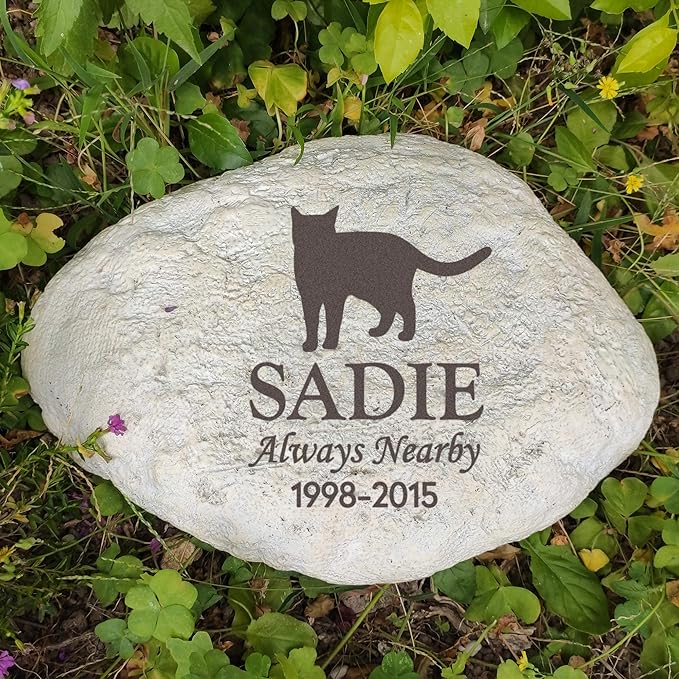 Personalized Cat Memorial Stone - Custom Grave Marker, Headstone, Plague, Loss Gift