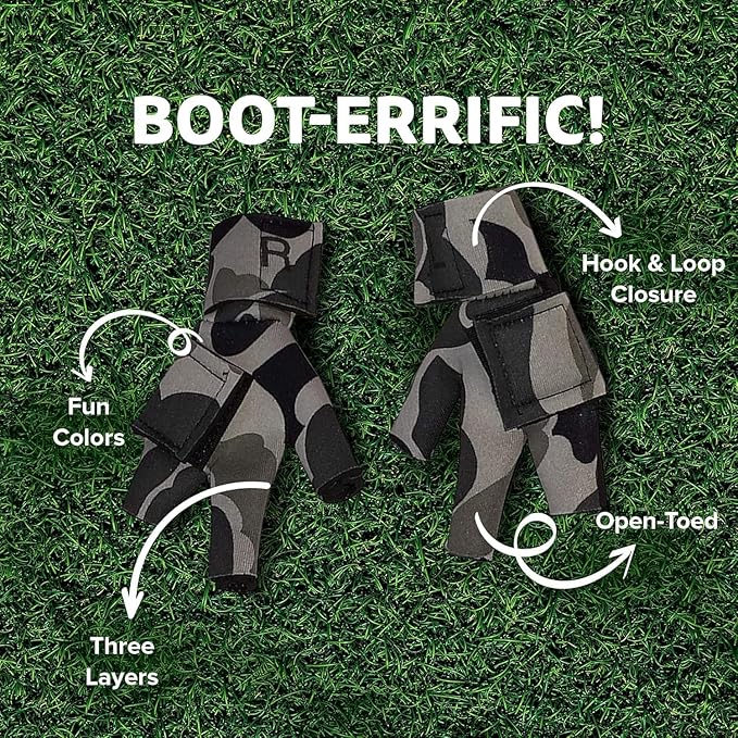 Chicken Shoes for Injured Feet – Protective Neoprene Footwear for Chicken, Open-Toe Design for Bumblefoot Relief, Made in USA (Chicken Shoes, Gray Camouflage, Medium Chickens)