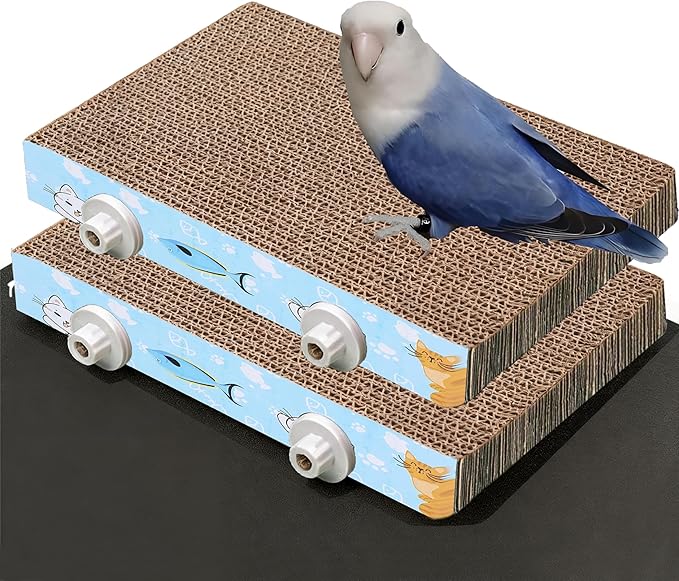 2Pcs 7.4in Paper Bird Toys, Bird Platform, Parrot Toy, Help Birds Clean Beak, Release Stress, Reduce Boredom - Suitable for Macaws, Small Parakeets, and Other Small to Medium-Sized Pet Birds