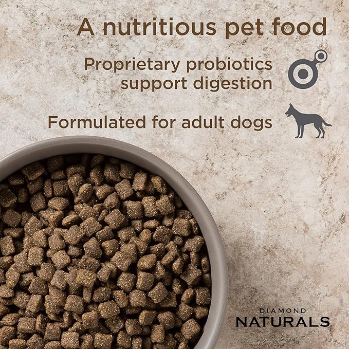 Diamond Naturals Adult Dry Dog Food Lamb Meal and Rice Formula Made with Quality Lamb Protein, Probiotics and Essential Nutrients to Support Balanced and Overall Health 40Lb