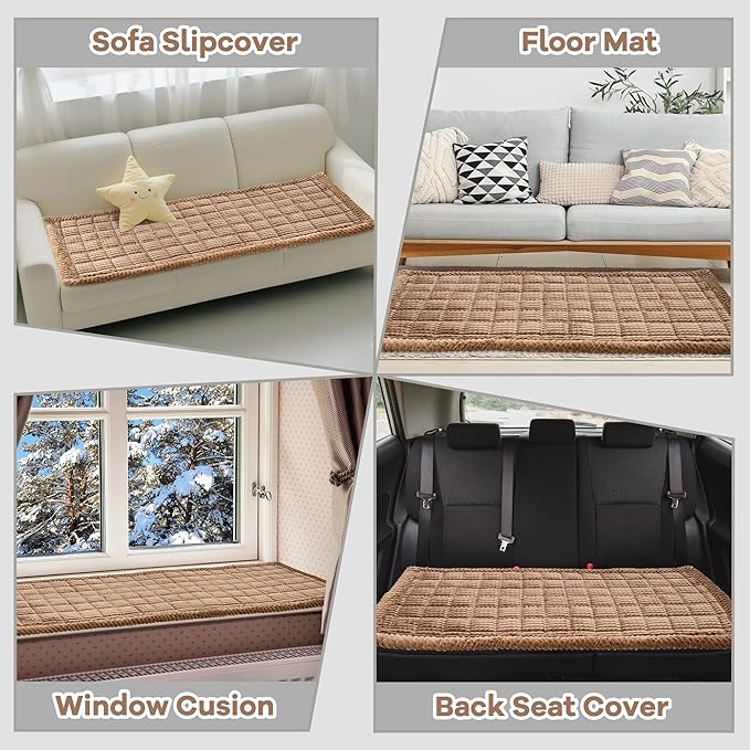 Washable Dog Couch Cover Protector, Non Slip Dog Bed Mat Machine Washable Large Blanket for Dogs, Pet Couches Covers for Sofa (Coffee, 27.6 * 82.7 '')