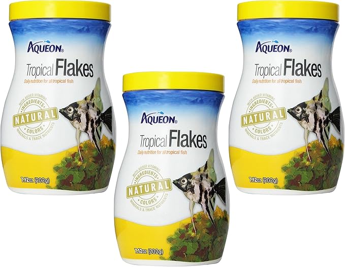 (Pack of 3) Aqueon Tropical Flakes, 7.12 Ounces each