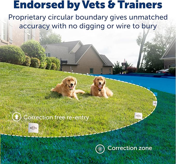 PetSafe Stay & Play 2-Dog Compact Wireless Fence - Portable & No-Dig - Includes 2 Collars - Covers Up to 3/4 Acre - for Dogs 5lb+