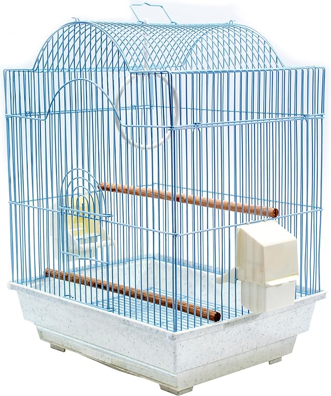 Penn-Plax Small Bird Cage– Great for Parakeets, Lovebirds, Parrotlets, Finches, Canaries, and More – Arch Style Cage – White