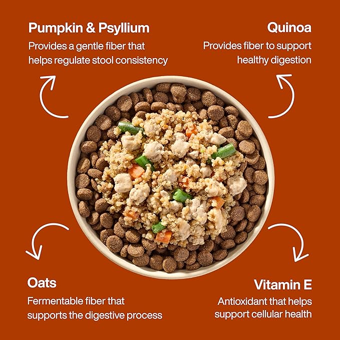 JustFoodForDogs JustFresh Boosts Sensitive Stomach Dog Food Topper with Fiber for Gut Support from Pumpkin, Oats, Psyllium, 8 oz Pouches - 8 Pack