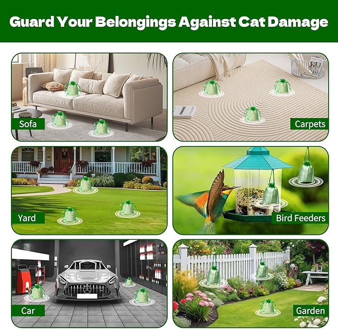 Cat Deterrent Outdoor Indoor Bags 12Pack, Long-Lasting Peppermint Scent for Garden Lawn & Furniture Protection, Safe for Pets & Kids
