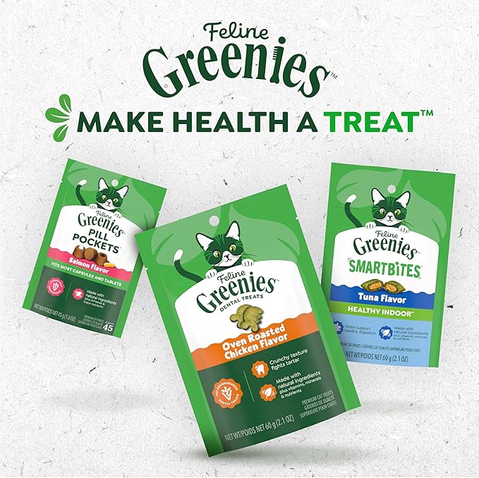 Greenies Feline Smartbites Healthy Kitten Treats for Indoor Kittens, Crunchy and Soft Natural Cat Treats, Chicken Flavor, 16 oz. Tub