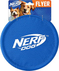 Nerf Dog Nylon Flyer Dog Toy, Flying Disc, Lightweight, Durable and Water Resistant, Great for Beach and Pool, 9 inch diameter, for Medium/Large Breeds, Single Unit, Blue