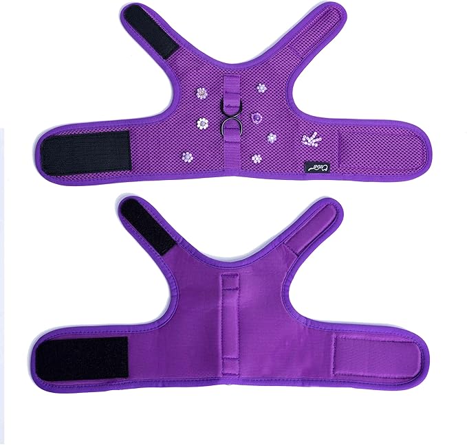 Cat Harness and Leash for Walking Escape Proof Breathable Mesh Fabric, Purple, Extra Large, Adjustable Cat Walking Jackets with DIY Beads, Padded Stylish Cat Vest