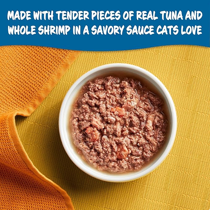 Meow Mix Tenders in Sauce Wet Cat Food,Tuna & Shrimp,2.75 Ounce Cup,(Pack of 96)