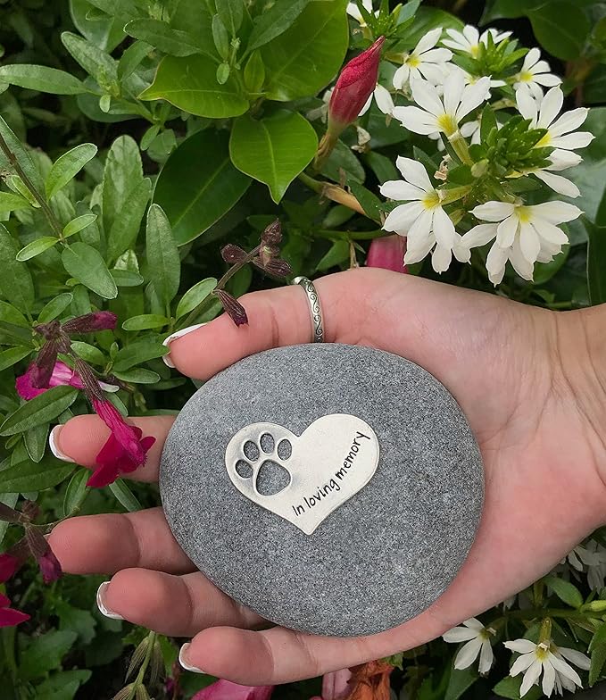 Comforting Dog Memorial Gift - Sympathy or Condolence Gift for Loss of Pet - in Loving Memory Stone by Whitney Howard Designs
