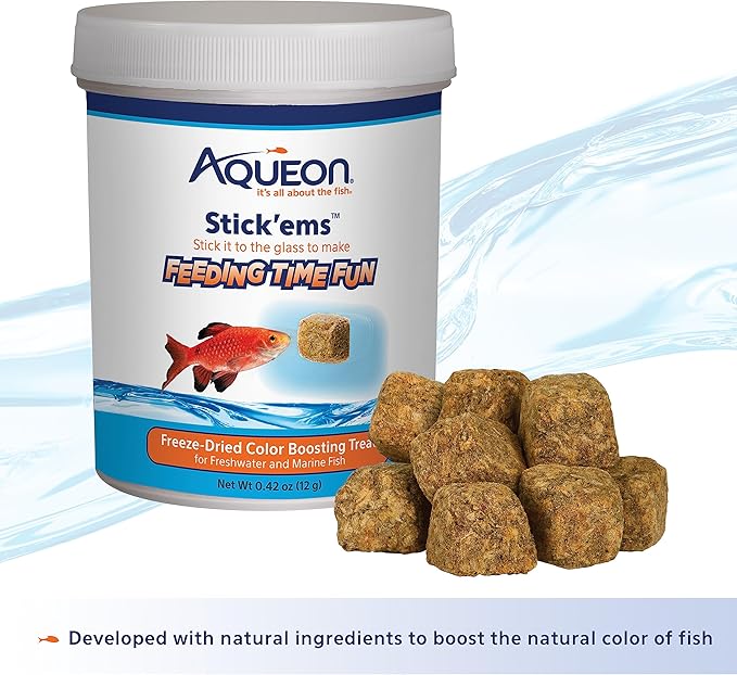 Aqueon Stick'ems Freeze-Dried Color Boosting Pet Fish Treat , 0.42 oz