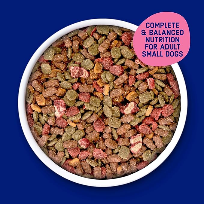 Kibbles 'n Bits Bistro Mini Bits Small Breed Dry Dog Food, Oven Roasted Beef, Spring Vegetable and Apple Flavors for Adult Dogs, 3.5 lb. Bag, 4 count