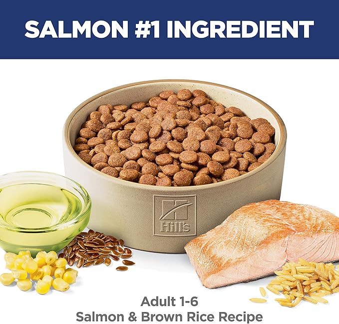 Hill's Science Diet Adult 1-6, Adult 1-6 Premium Nutrition, Dry Dog Food, Salmon & Brown Rice, 14 lb Bag