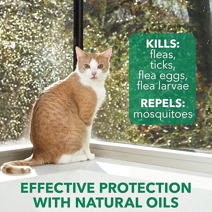 Hartz Nature’s Shield Flea & Tick Spray Treatment for Cats with Cedarwood and Lemongrass Oil, 14 Ounces