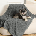 gogobunny Calming Plush Dog Cat Blanket 300GSM Coral Fleece, Ultra-Soft Machine Washable Pet Bedding for Small Medium Dogs Cats Puppies Kittens (Anthracite, 40x50)