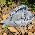 BatwhO Pet Angel Sleeping Dog Memorial Stone Statue Pet Headstone Grave Markes for Loss Dog Sympathy Gift