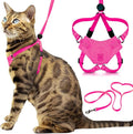 Houdini™ Escape Proof Cat Harness and Leash Set by OutdoorBengal – Tactical Vest for Walking – Extra Large, Adjustable, Long - Houdini Cat Harness Escape Proof for Large Cats + Leash (Pink, XL)
