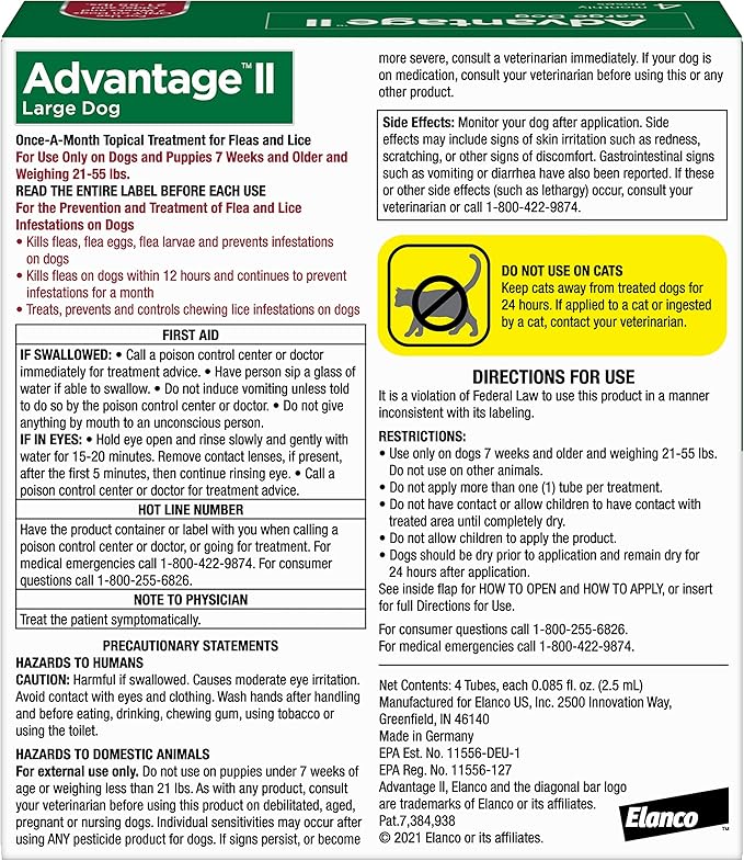 Advantage II Large Dog, 4 pack