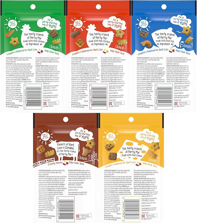 Friskies Party Mix Crunch Variety Pack (9 Flavors) - Wild West, Morning Munch, Mixed Grill, Picnic, Beachside, Cheezy Craze, Original, California Dreamin', and Meow Luau