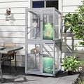 COZIWOW Large Catio Outdoor Cat Enclosure Window Access, Outdoor Cat House with Wheels, Cage for Cats Indoor (Grey, Extra Large)
