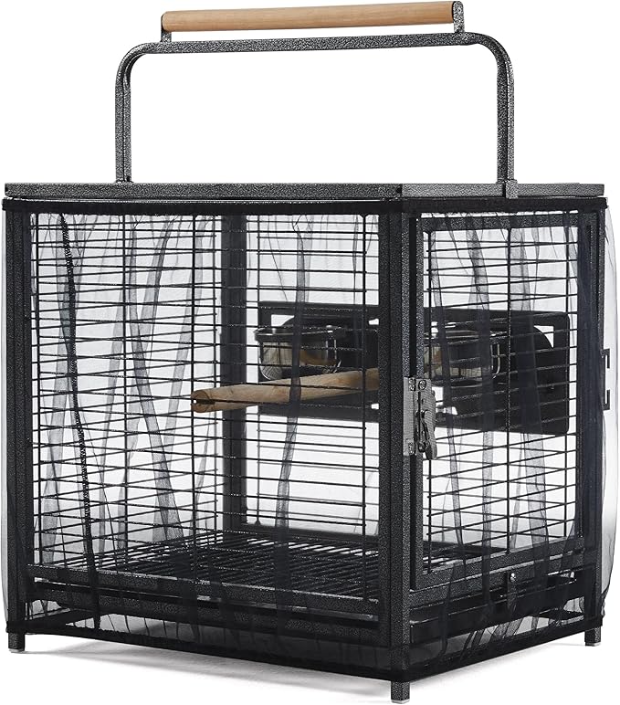 Yaheetech 25.5 inch Metal Bird Carrier Parakeet Travel Carrier w/Portable Handle and Seed Guard for Cockatiels Budgies Parrotlets Lovebirds