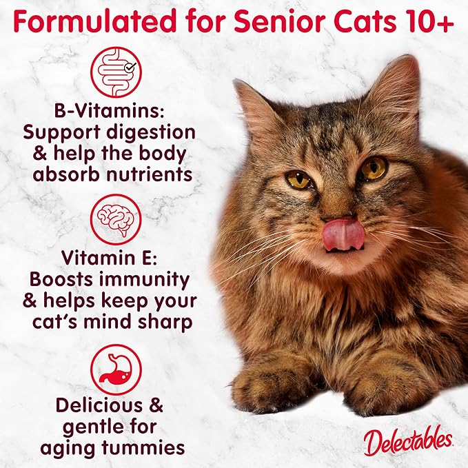 Hartz Delectables Stew Senior Lickable Wet Cat Treats, Multiple Flavors 1.4 Ounce (Pack of 12)