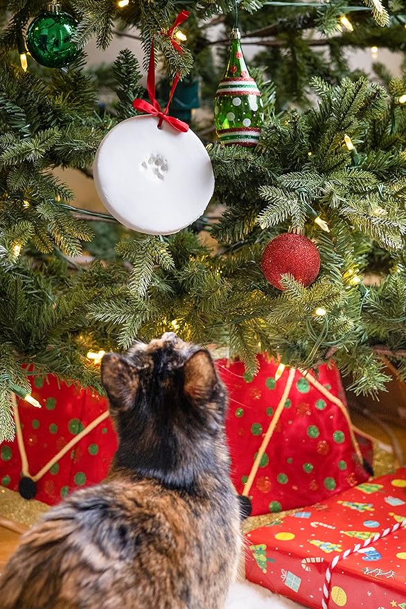 Pearhead Pawprints Christmas Ornament, DIY No Mess Pet Paw Print Holiday Keepsake Kit, Dog or Cat Stocking Stuffer Gift, for Pet Parents, Paw Print Ornament for The Holidays | (Pack of 12)