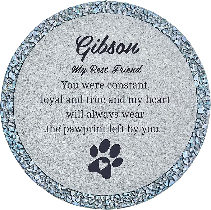 Let's Make Memories Personalized Pet Memorial Garden Stone - in Loving Memory - Dog or Cat Memorial