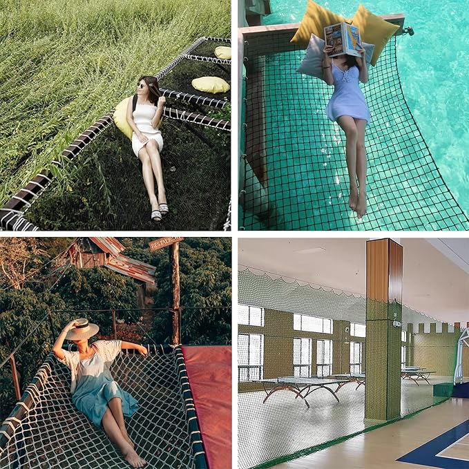 Store Partition Net In Black Knotless Polyester,Scenic Area Fall Protection Nets Mesh Hammock,Balcony Stairs Safety Protective Netting,Kids Playground Fence R(Size:1M×3M(3.3FT×9.8FT),Color:Black)