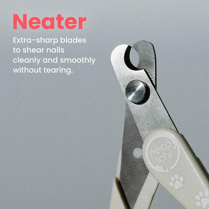 Necoichi - Purrcision Feline Nail Clippers | Ultra-Sharp Cat Nail Clipper for Safe & Clean Trimming, Stainless Steel Blades, Ideal for Indoor Cats (Gray)