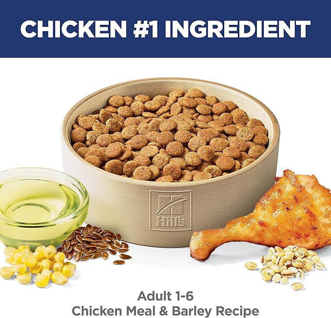 Hill's Science Diet Adult 1-6, Adult 1-6 Premium Nutrition, Dry Dog Food, Chicken & Barley, 5 lb Bag