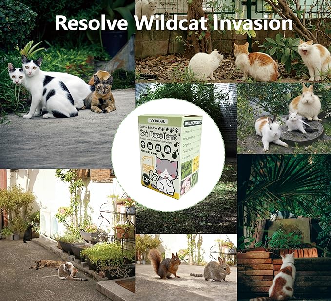 Outdoor Animal Deterrent Balls 12-Pack + 6 Bags – Peppermint & Lemongrass Repellent for Rabbits, Rats, Squirrels, Stop Digging & Chewing in Garden, Yard, Plants