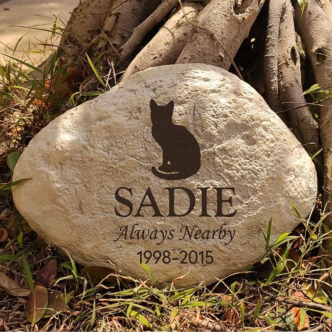 Personalized Cat Memorial Stone - Custom Grave Marker, Headstone, Plague, Loss Gift