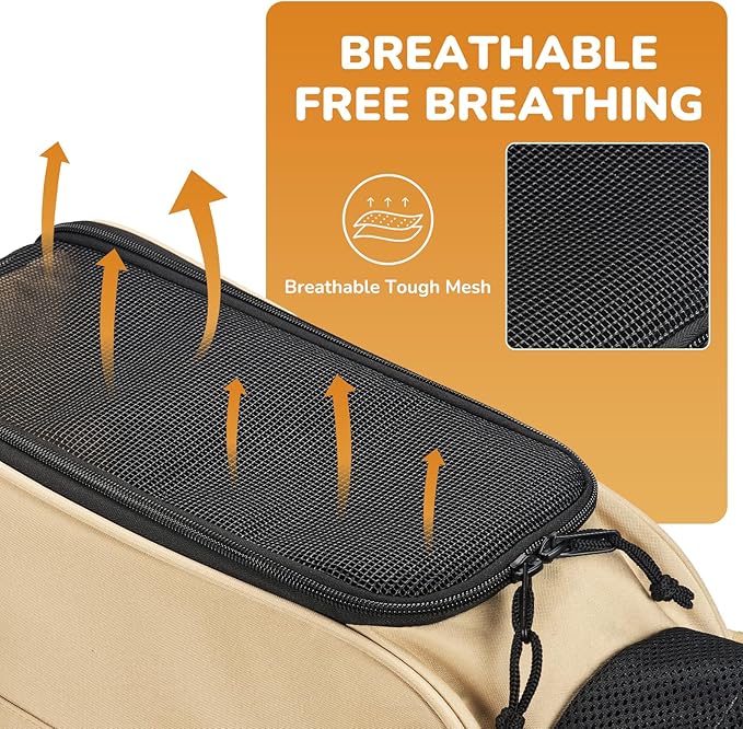 Upgraded Dog Purse Carrier for Small Dogs, Versatile Pet Bag with a Big Pocket, Breathable Mesh & Comfortable Strap, Pet Purse Carrier for Regular Outings, Travel, and Vet Visits (up to 9lbs)