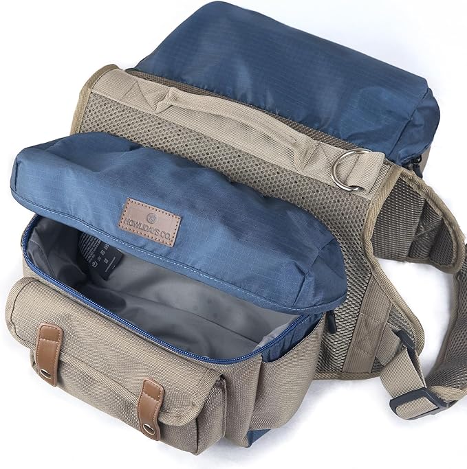 Dog Hiking Backpack Harness for Medium & Large Dogs – Durable Saddle Bag with Handle, Large Storage Compartments & Adjustable Fit for Outdoor Adventures, Camping & Day Trips (S)