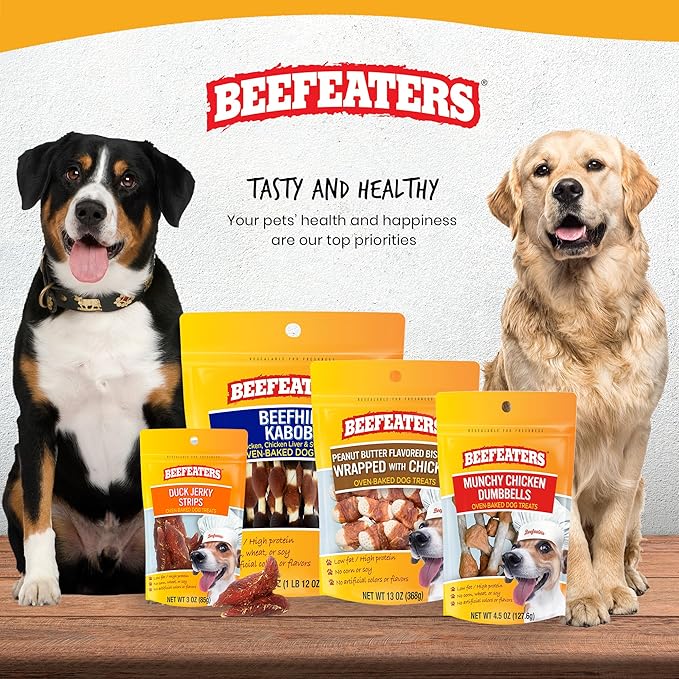 Beefeaters Duck Jerky Strips for Dogs, 8oz – Dog Treat. Oven-Baked, High Protein, Low Fat, No Corn, Soy, or Wheat, Ideal for Training (Pack of 2)