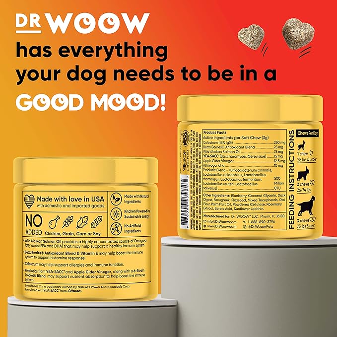 Dog Allergy & Itch Relief Supplements Soft Chews (90 CT) – Seasonal Allergy Support + Hot Spot & Skin Comfort – Omega 3 Salmon Oil + YEA-SACC – Made in USA